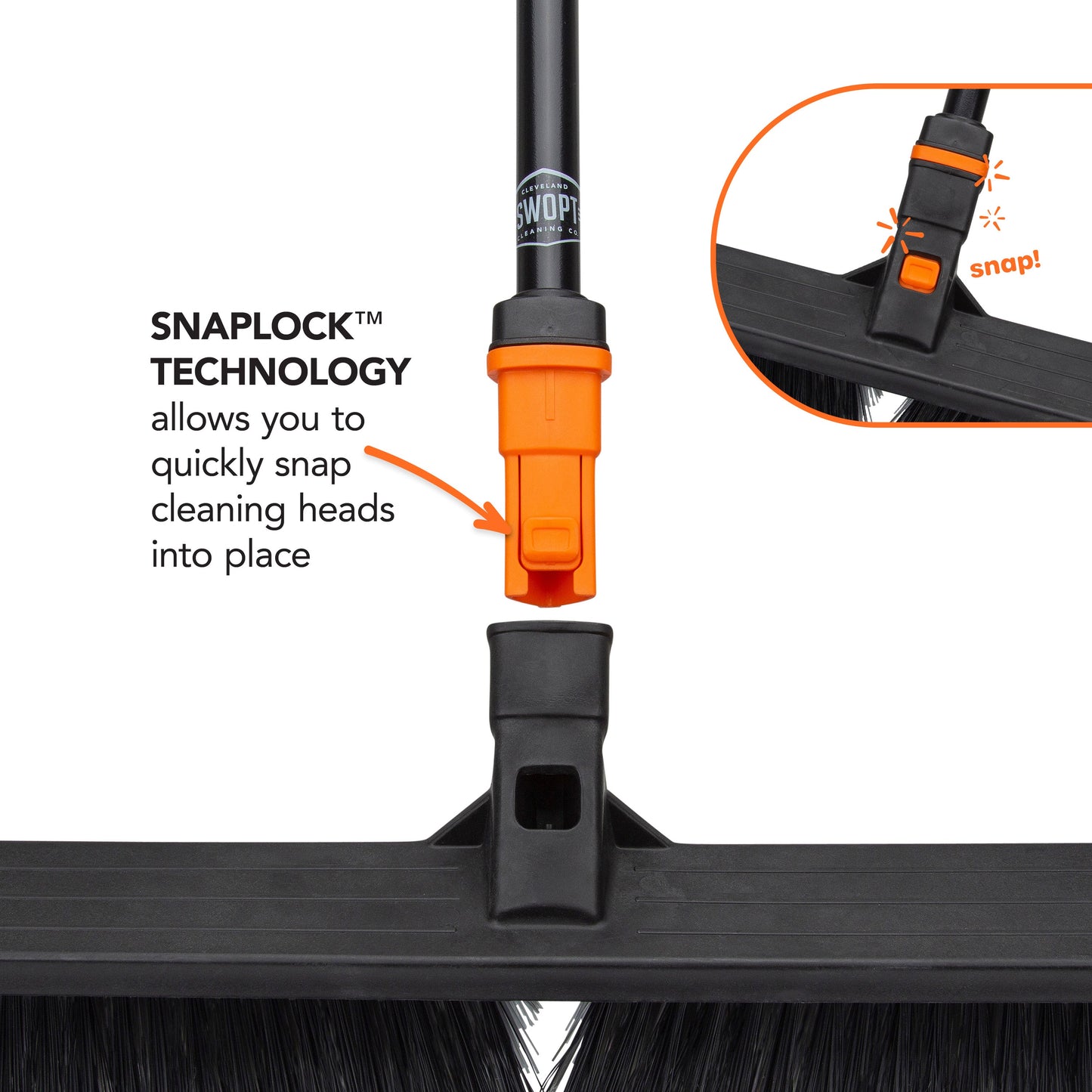 24 in. Standard Multi-Surface Push Broom Head with 60 in. Steel Handle Combo