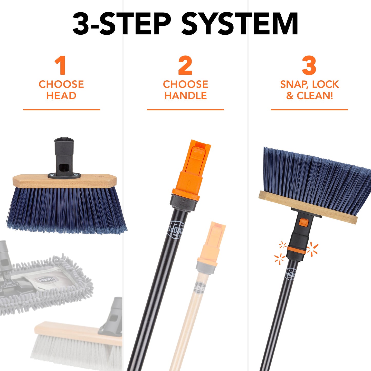 24 in. Standard Multi-Surface Push Broom Head with 60 in. Steel Handle Combo