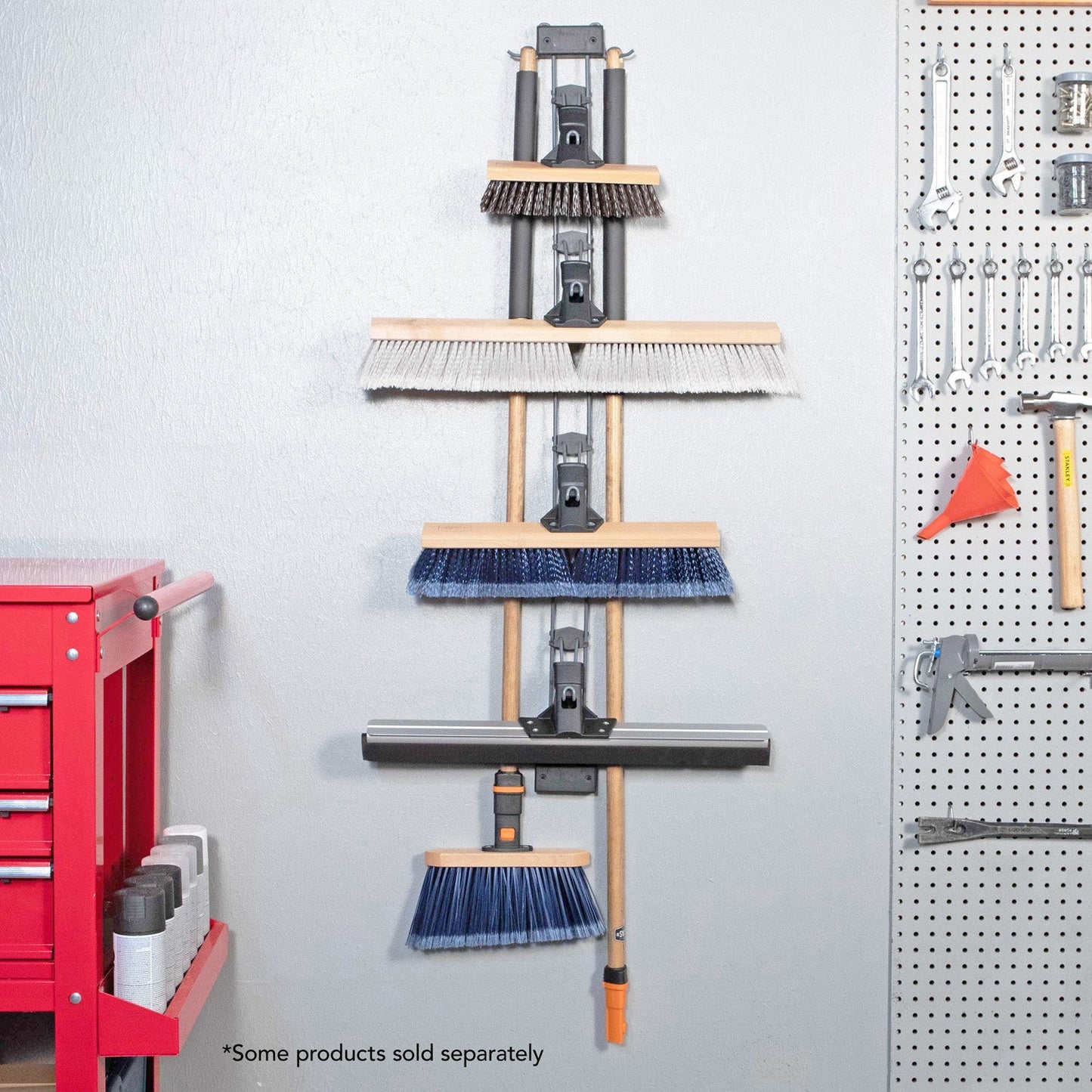 18 in. Premium Multi-Surface Push Broom Head with 60 in. Wood Handle Combo
