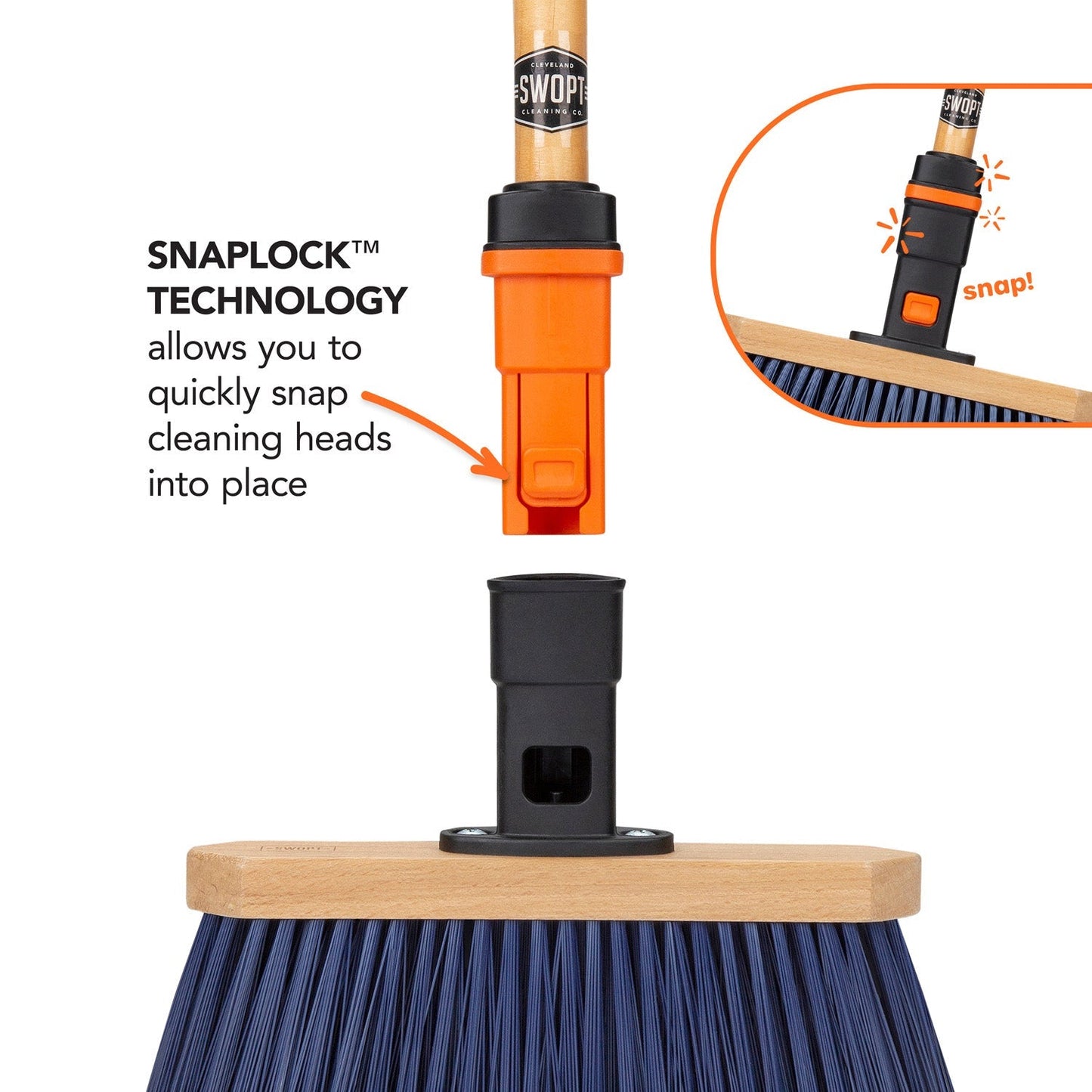 11 in. Premium Multi-Surface Angle Broom Head with 48 in. Wood Handle Combo