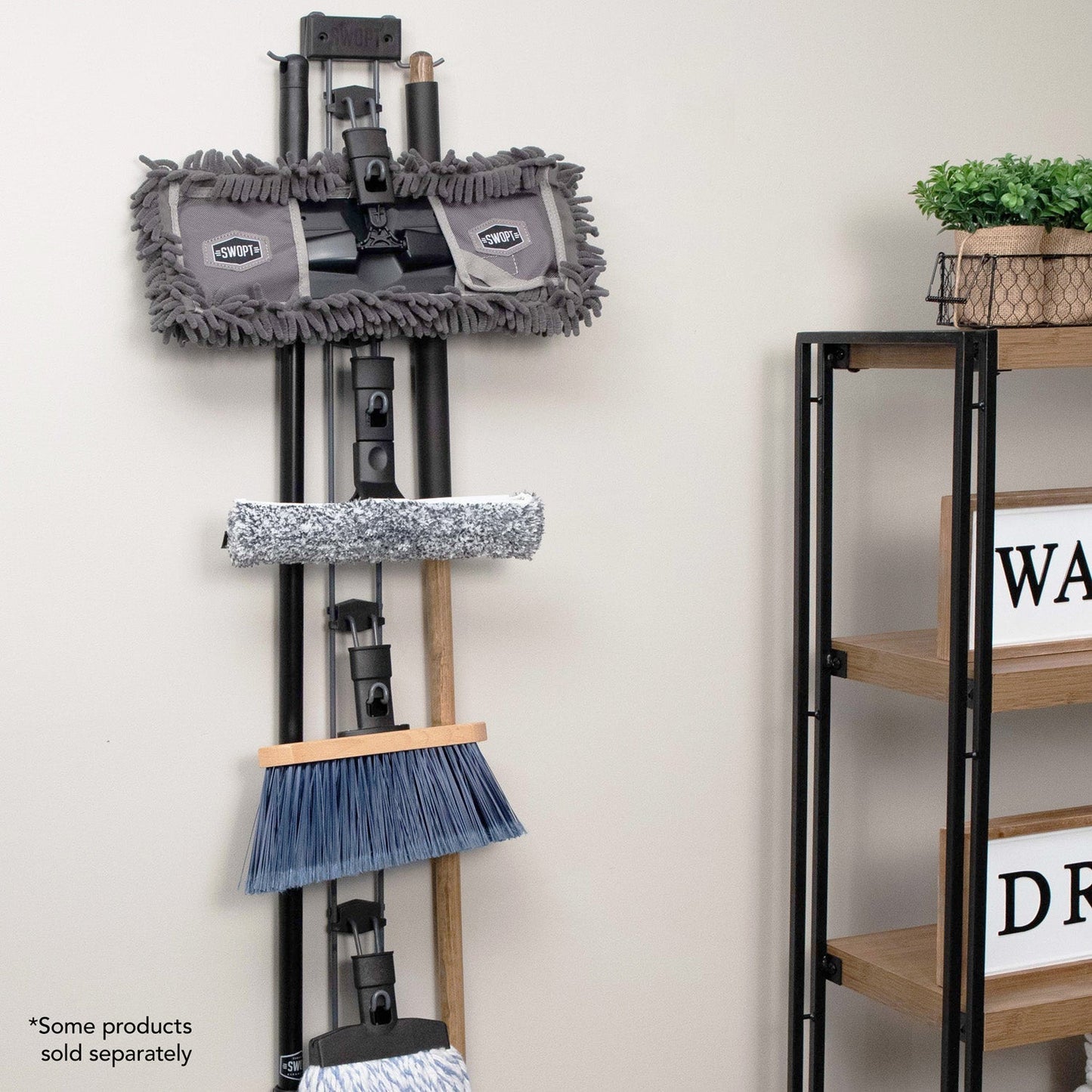 11 in. Premium Multi-Surface Angle Broom Head with 48 in. Wood Handle Combo