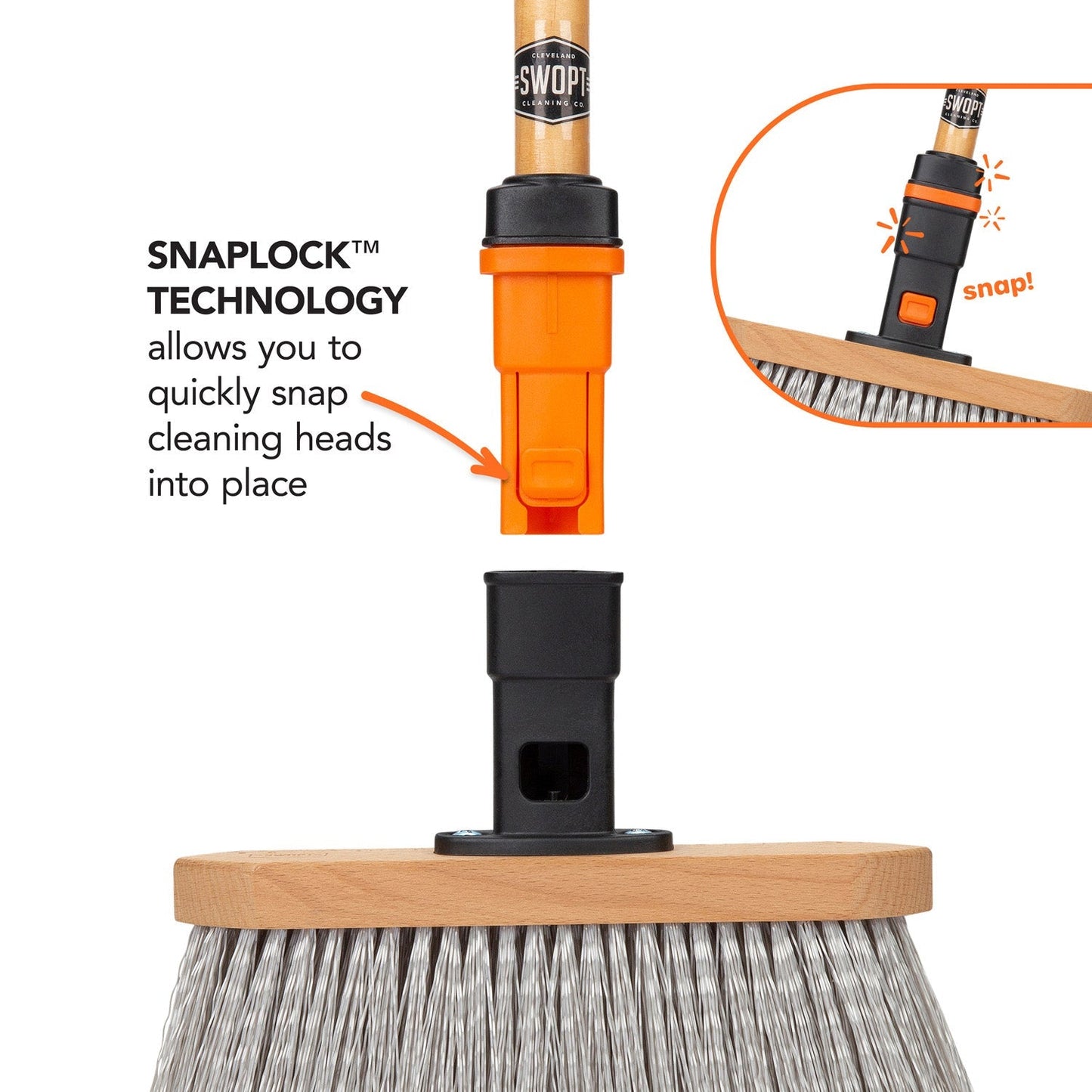 11 in. Smooth Surface Straight Broom Head with 48 in. Wood Handle Combo