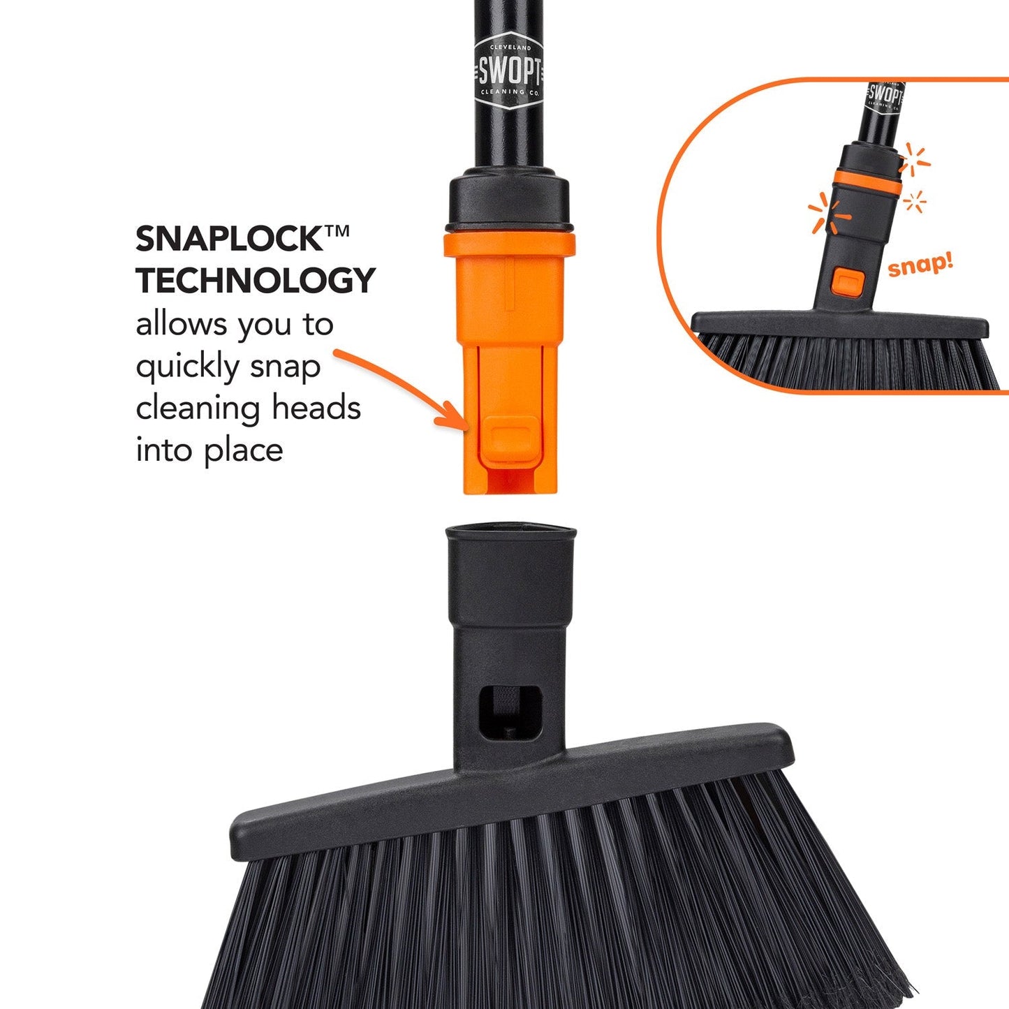 11 in. Standard Multi-Surface Angle Broom Head with 48 in. Steel Handle Combo