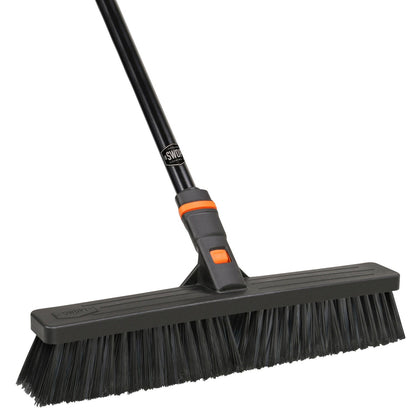24 in. Standard Multi-Surface Push Broom Head with 60 in. Steel Handle Combo