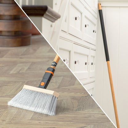 11 in. Smooth Surface Straight Broom Head with 48 in. Wood Handle Combo