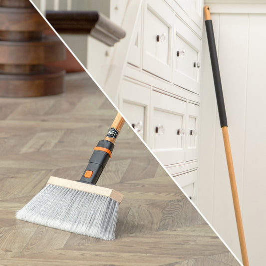 11 in. Smooth Surface Straight Broom Head with 48 in. Wood Handle Combo