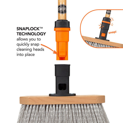 11 in. Smooth Surface Straight Broom Head with 48 in. Wood Handle Combo