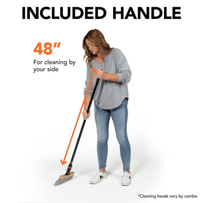 11 in. Standard Multi-Surface Angle Broom Head with 48 in. Steel Handle Combo
